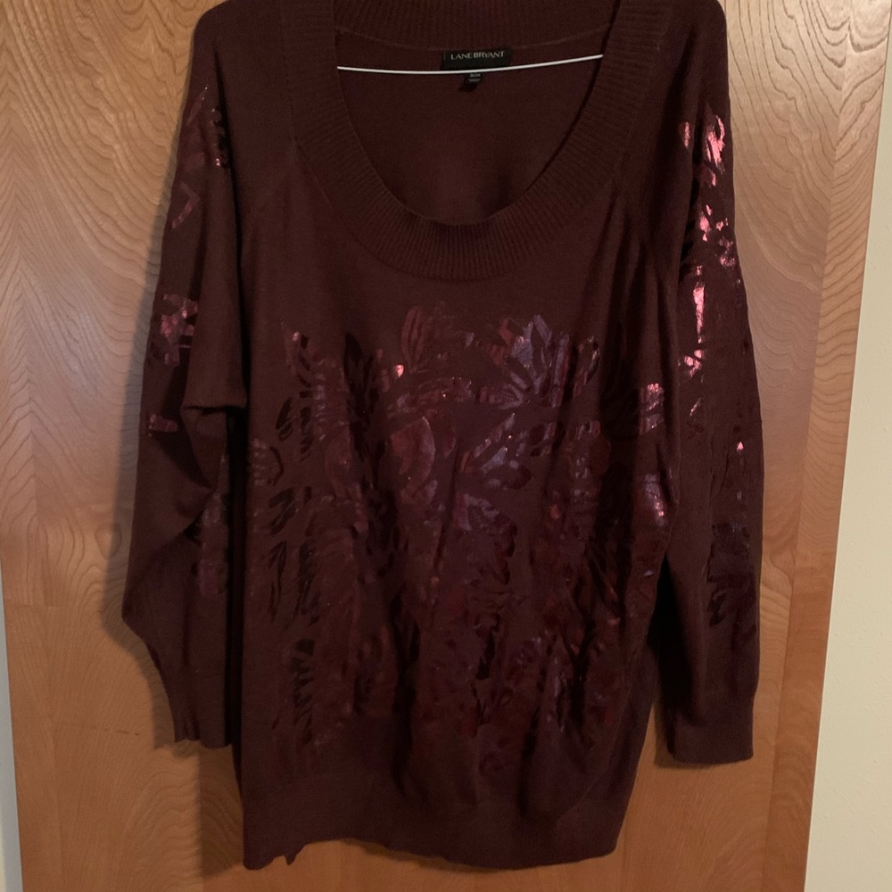 Lane Bryant floral foiled sweater top